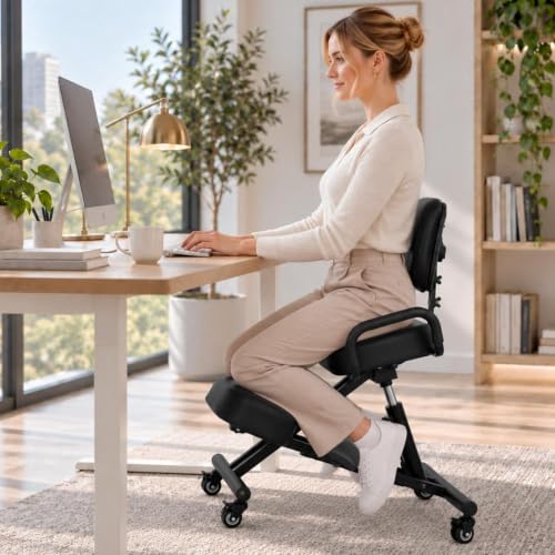 Ergonomic Kneeling Chair with Backrest