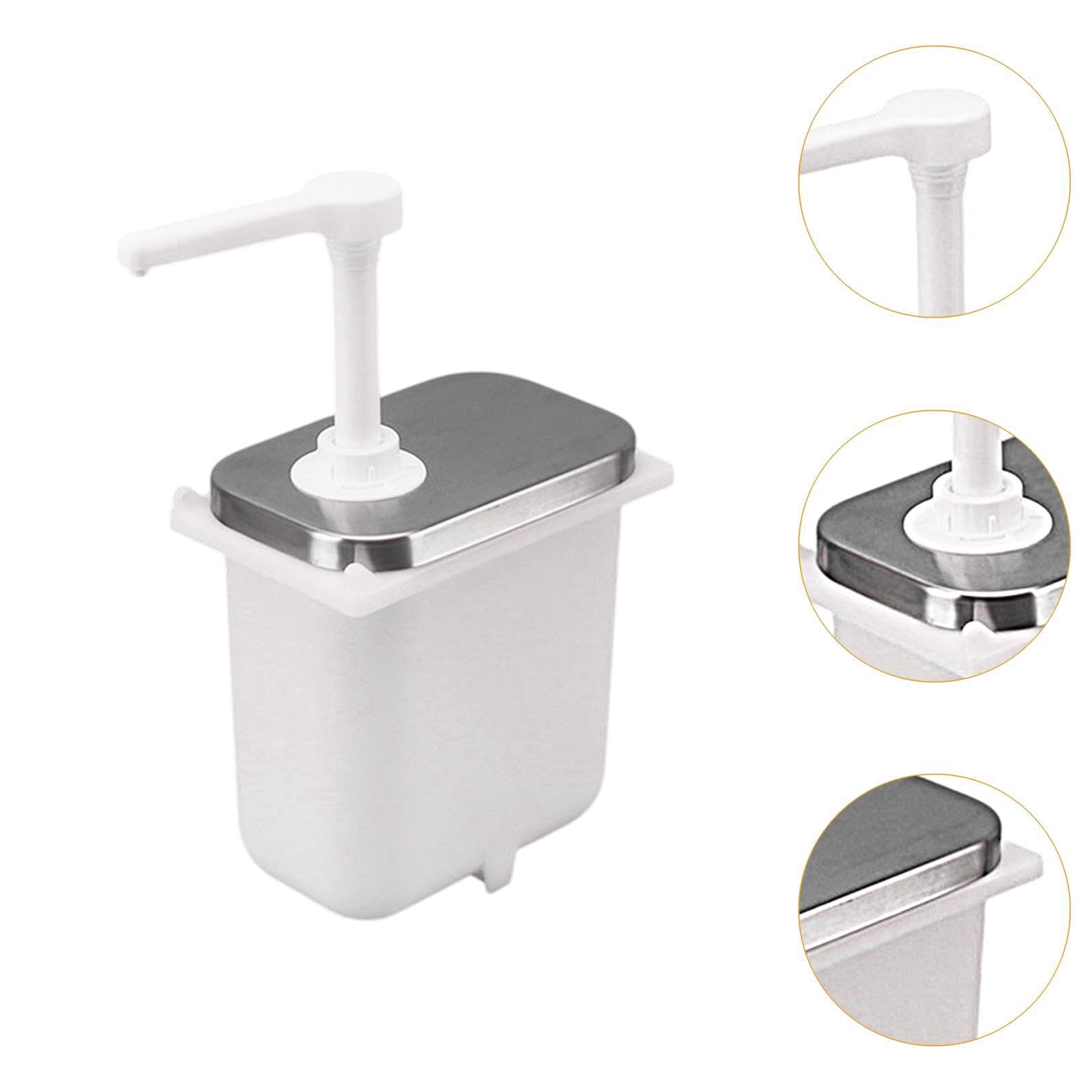 perfk Saucenpumpe Flasche Saucenspender Behälter Gewürzpumpe Flasche Gewürzspender Werkzeug für Senf Salat Karamell Sirup, 2.5 L, Ohne Umkarton
