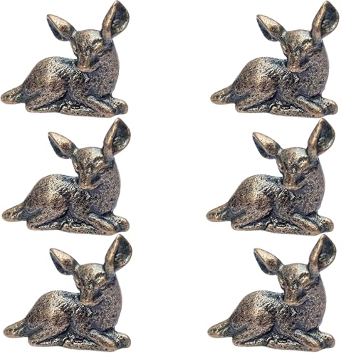 collectiblesBuy Vintage Drawer Knobs Solid Antique Dresser Knobs Cabinet Hardware Deer Shape Knob Decorative Door Hardware for Cabinets and Drawers (Set of 6)