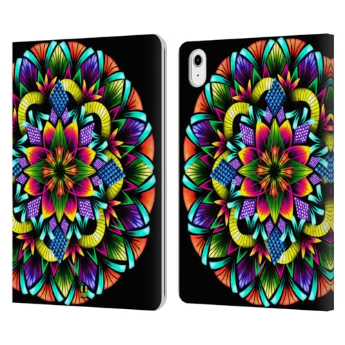 Funda iPad Air 2022 tipo libro Head Case Designs con flores de mandala en cuero sintético