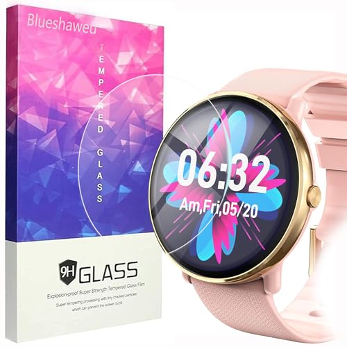 Blueshaweu Pellicola protettiva compatibile con Gerpeng Smartwatch da donna S66 da 1,43 pollici, [confezione da 3] pellicola protettiva in vetro temperato 9H compatibile con smartwatch Gerpeng S66 da