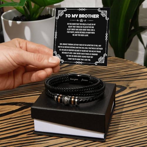 Image of To My Brother Bracelet, Bracelet for Brother from Sister, Gifts from Mom and Dad, Birthday Gift with Message Card and Box