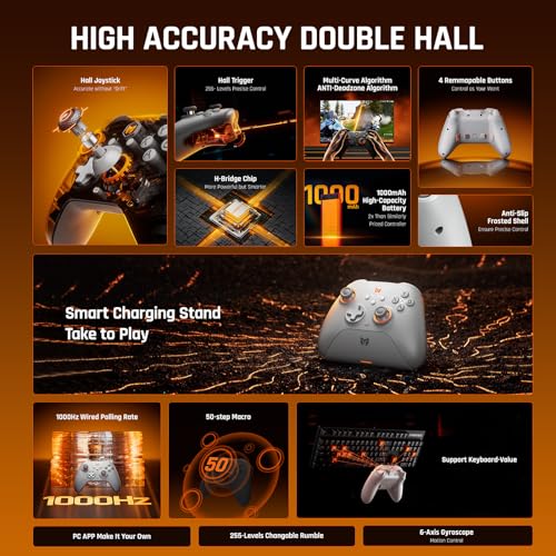 Image of PC Controllers, BIGBIG WON Gale Hall Wireless Controllers, Motion Control, Hall Joysticks&Triggers, 3 Pairs of Thumbsticks, PC App Game Controllers for Switch /Switch2 /iOS /Android Wireless Gaming Controller