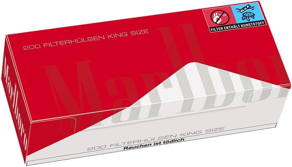 Marlboro Box of 10000 Red King Size (50 x 200 Filter Sleeves, Cigarette Tubes)