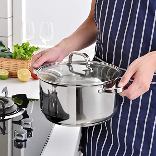 Velaze Topfset Induktionsherd, 8-teilig Kochtopf Set mit Antihaft Bratpfanne, Topf Set Induktion mit Glasdeckel, Edelstahl Töpfe Set für alle Herdarten und für verschiedene Kochbedürfnisse – Bild 8
