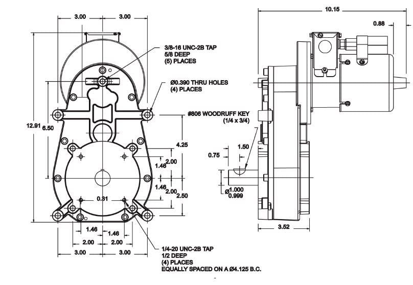 Dayton 1LPY7 Gear Motor