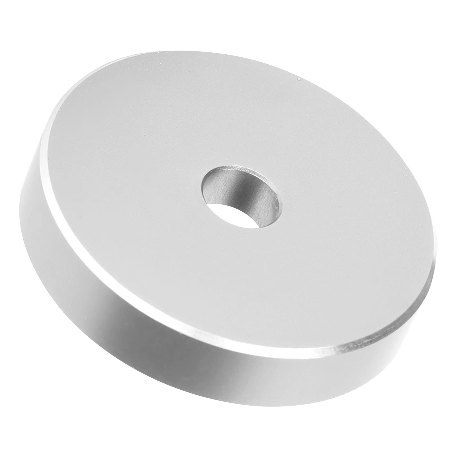 Adattatore per 45 Giri/min, Morsetto per Dischi con Foro Grande 38mm x 8mm Alluminio per Giradischi 7 Pollici (Silver)