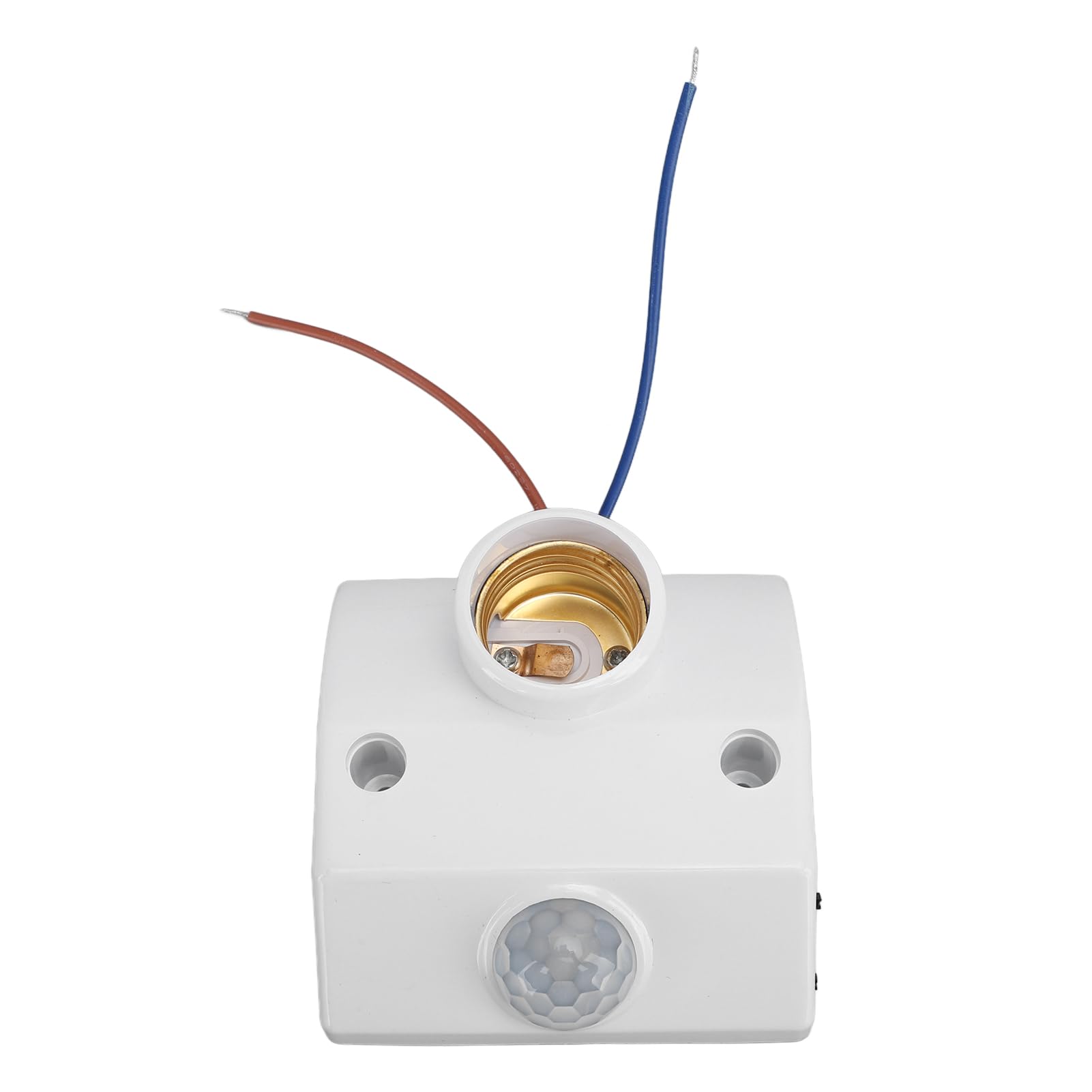 FTVOGUE Accensione Regolabile di Notte, Controllo della Luce, Presa Luce con Sensore di Movimento PIR, Base Lampadina E27, per Garage, Cantina, Portico, Lavanderia