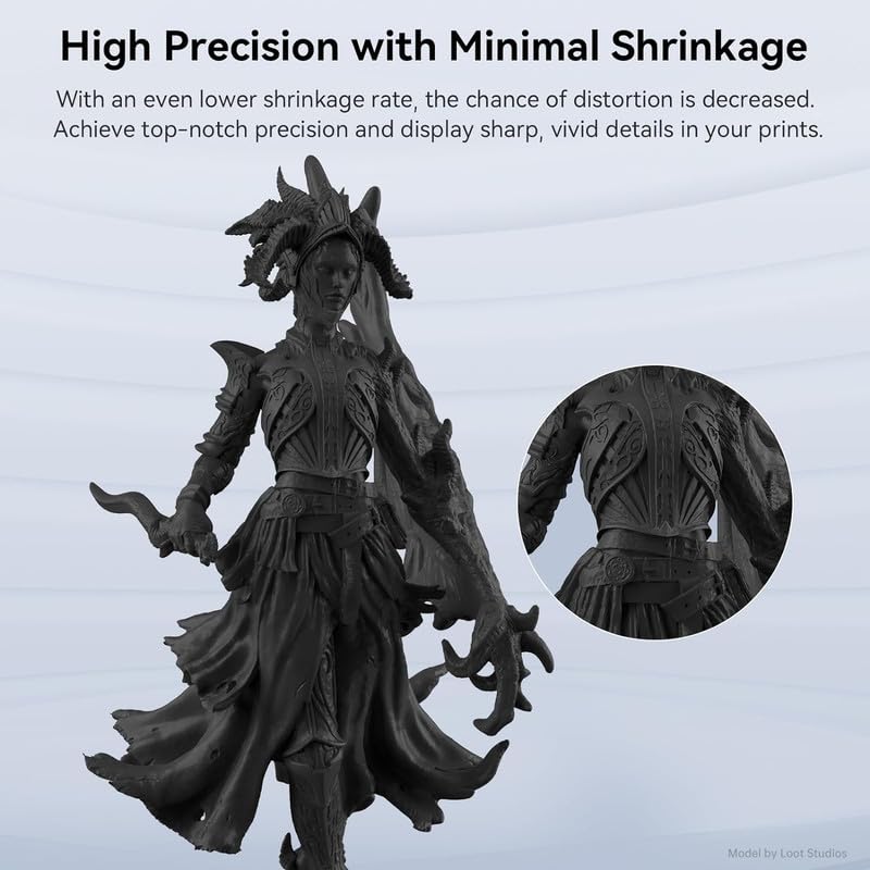 Image of 3IDEA 3D Printer Resin, Upgraded 8K Standard Resin V2, Enhanced Toughness and Strength, Lower-Odor, High Precision 3D Printing Resin for All LCD Resin 3D Printers (Black, 1kg)