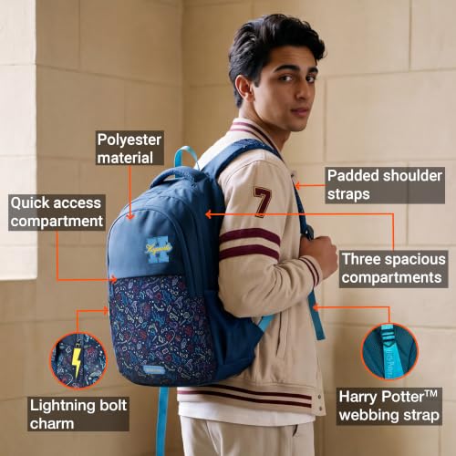 Image of Nasher Miles x Harry Potter Backpack | Polyester Laptop Backpack 35L | Ideal for School, College, Office & Travel | Men, Women, Boys, Girls