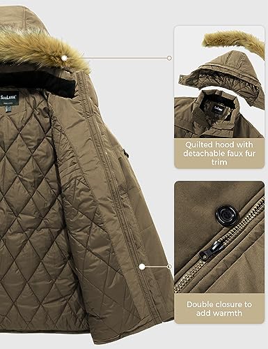 Image of Soularge Men's Big and Tall Winter Warm Heavy Hooded Parka Jacket