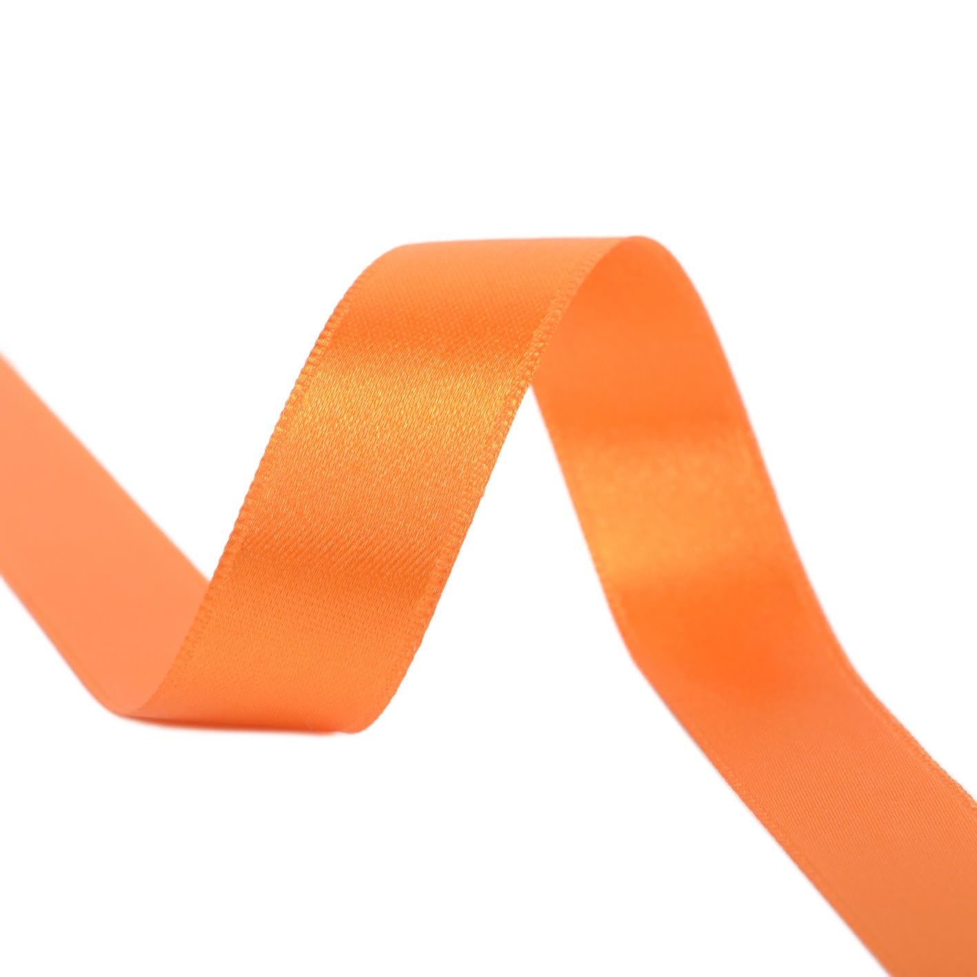 Bobina 40 m Nastro in raso double face realizzato in Francia, colore rosso arancio, misura 50 mm