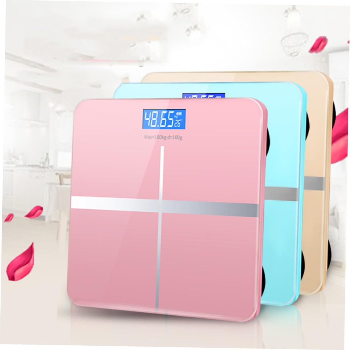 Bilancia Elettronica Digitale e Design Unico Vetro Temperato Ricaricabile USB Accensione Automatica e Controllo Peso Corpo per Uso Domestico
