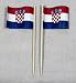 Produktbild Buddel Bini Party-Picker Flagge Kroatien Papierfähnchen in Profiqualität 50 Stück Beutel Offsetdruck Riesenauswahl aus eigener Herstellung