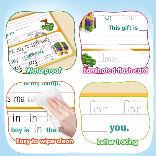 PraxiKidy Sight Words Flash Cards Sentence Building for Kids, Handwriting Practice Writing Tracing Phonics Flash Cards,Preschool Kindergarten 1st Grade Learning Activities Homeschool Speech Therapy — view 5