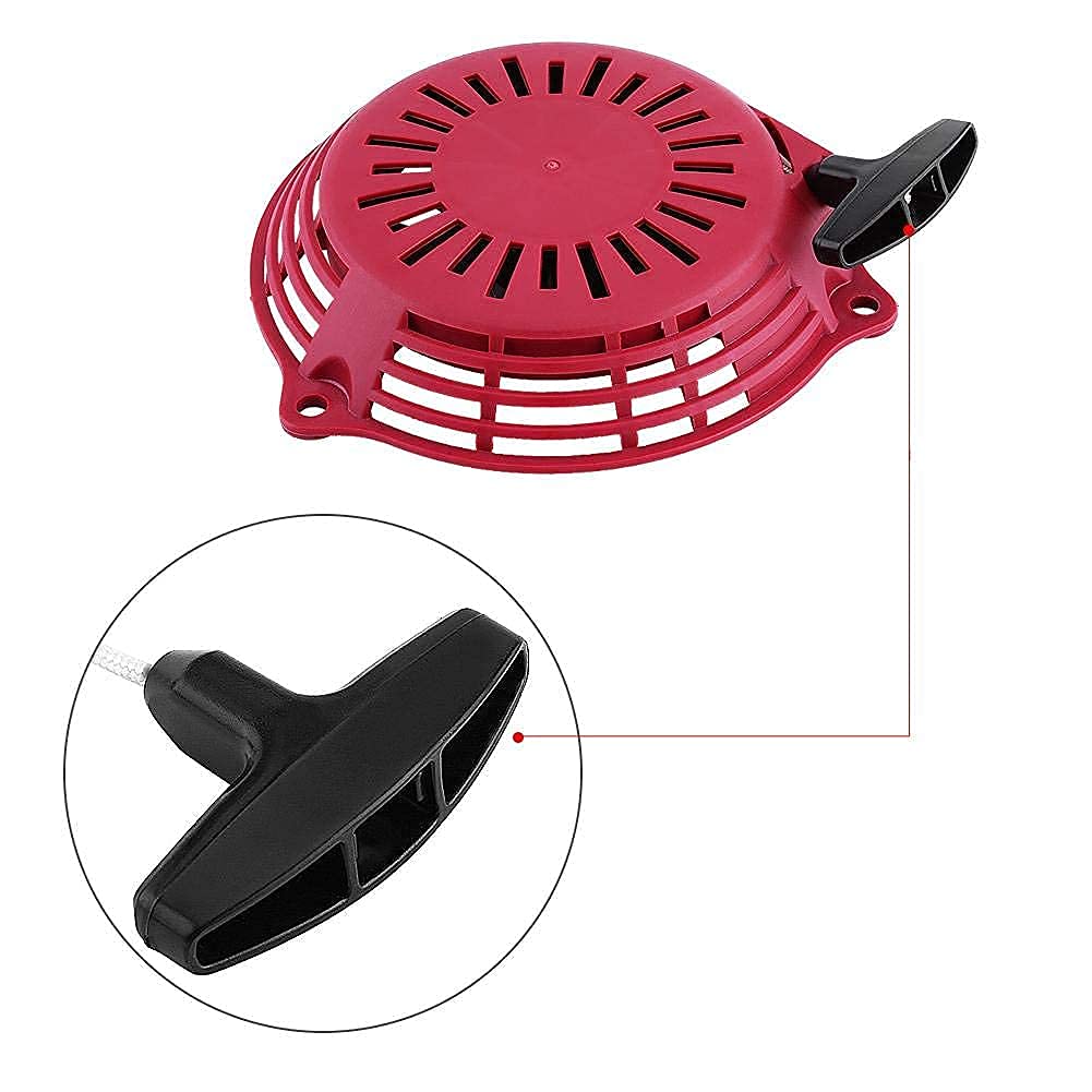 Starter-Set mit Rückholstarter, Rot, Set für Rückstellstarter, Generatoren, Montagegriff für Rasenmäher mit Rückstellmotor