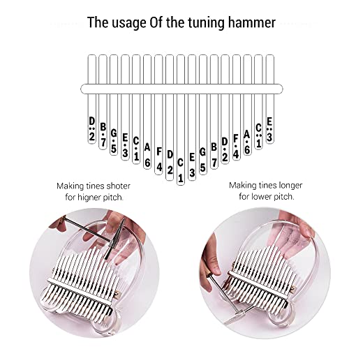 Btuty Kalimba 17 touches en acrylique transparent en forme de chat mignon avec sac de transport, autocollants pour notes… - Les Beatles, Paul McCartney, John Lennon, RIngo Starr, George Harrison Btuty Kalimba 17 touches en acrylique transparent en forme de chat mignon avec sac de transport, autocollants pour notes… – Image 6