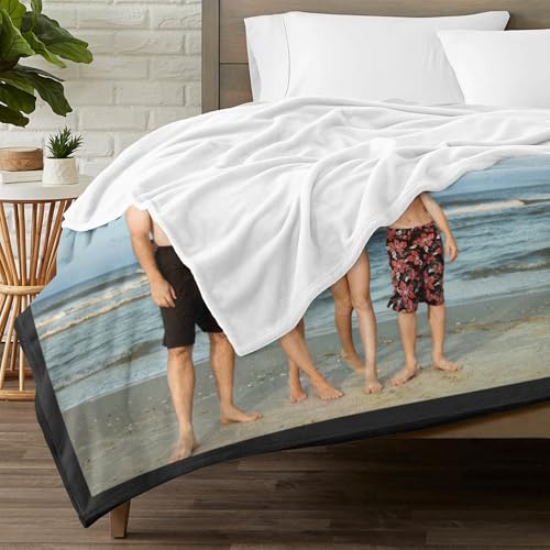 Image of inkArts Custom Blanket with Photo, Personalized Blanket, Customized Photo Blankets, Customizable Picture Blankets, Personalized Fathers Day Blanket Gifts for Dad Baby Kid Family