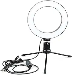 Anel de Luz LED Ring Light Flexivel com Tripe Ajustavel para Celular e Camera – 10 Niveis de Brilho, 3 Temperaturas, Ideal para Maquiagem, Videos, Streaming e Selfies Profissionais