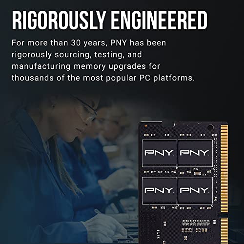 Image of PNY Performance 16GB (2x8GB) DDR4 DRAM 3200MHz (PC4-25600) CL22 (Compatible with 2933MHz,2666MHz,2400MHz or 2133MHz) 1.2V Notebook /Laptop (SODIMM) Computer Memory Kit - MN16GK2D43200-TB,(Pack of 10)