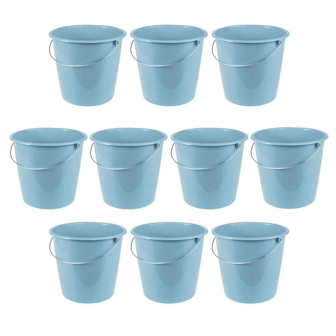 keeeper Erik Wiadro z Metalowym Uchwytem, 10 L, Polipropylen, 28.5 x 28.5 x 26 cm, Niebieski (Nordic Blue), 10 Szt.