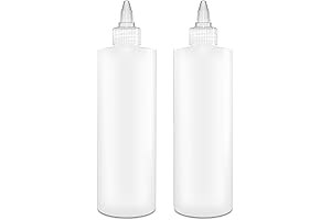 BRIGHTFROM Squeeze Bottles for Ketchup, 16oz Transparent Bottles