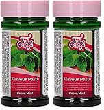 FunCakes Geschmackpaste Green Mint: Lebensmittelpaste, großartiger Geschmack, perfekt zum Dekorieren von Kuchen, geeignet für Teig und Füllungen. 100 g. (Packung mit 2)