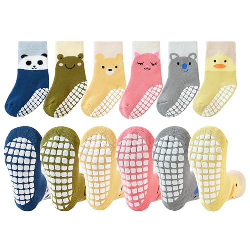 Belsmi Baby Socks Anti Slip Toddler Kids Ankle Crew Socks with Grips Long Stocking Thick Warm Thick Cotton Winter Socks