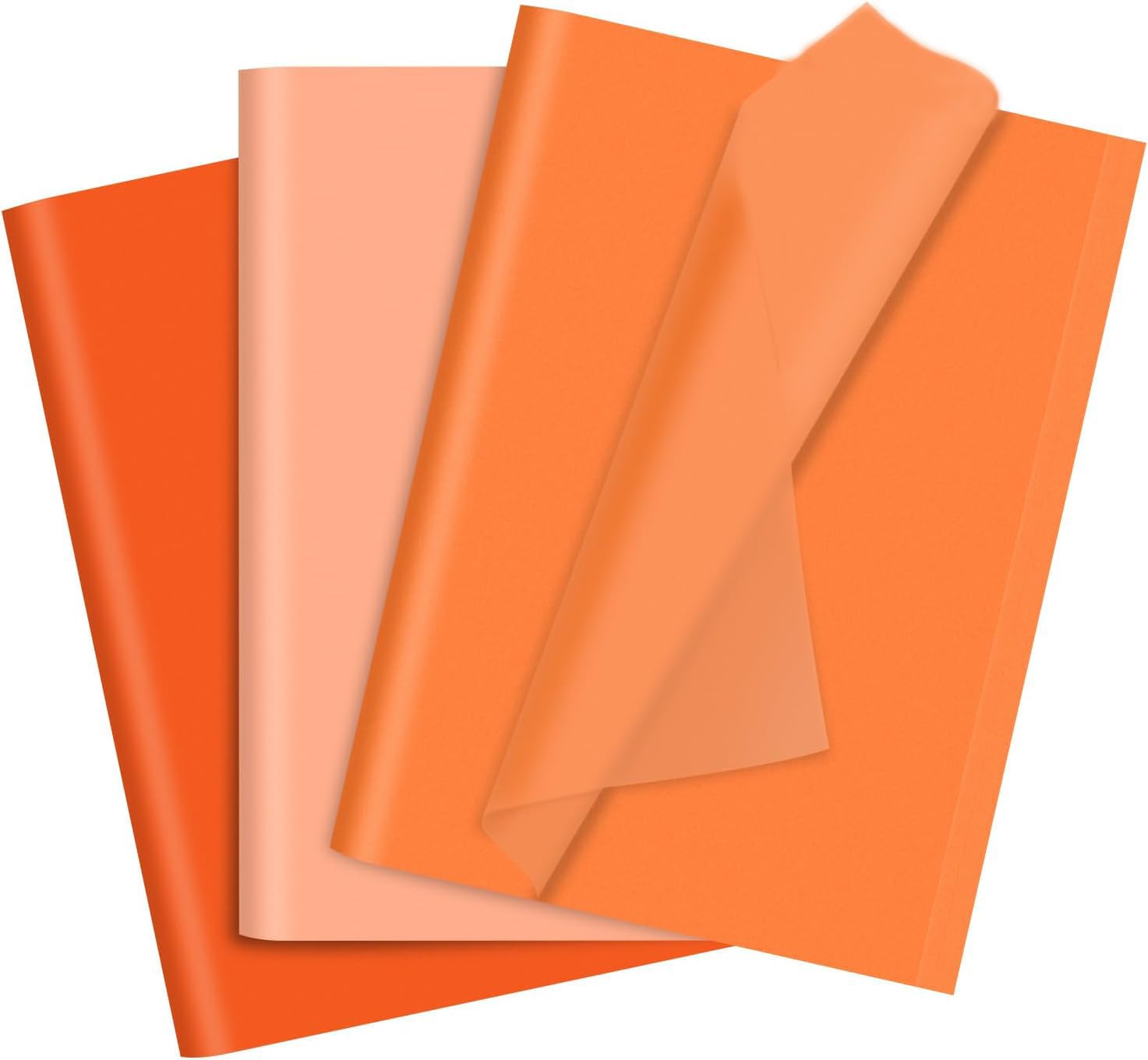 60 Sheets Fall Halloween Tissue Paper for Gift Bags, Assorted Orange Packaging Tissue Paper Bulk for Holiday DIY Art Crafts Birthday Wedding Decoratioon, 14 X 20 Inch
