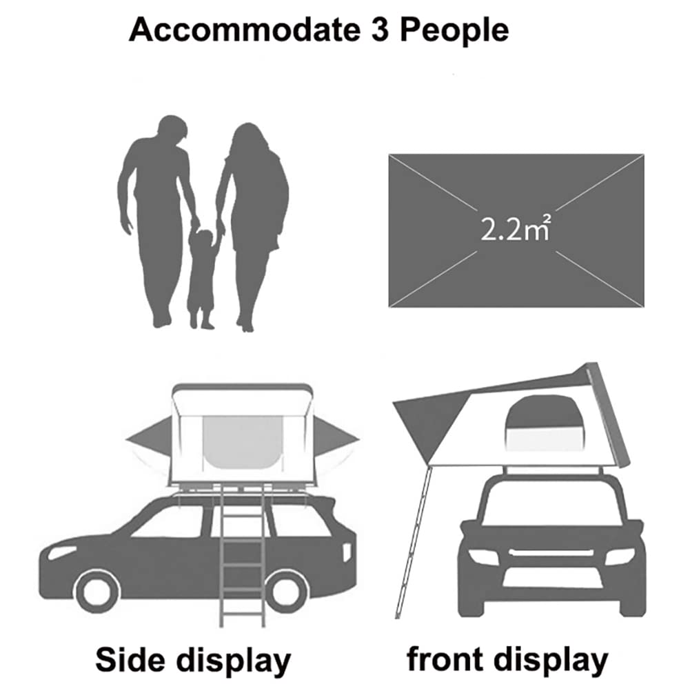 Tente de toit de voiture entièrement automatique, tente de toit pour 2 à 3 personnes, tente de camping en plein air, chambre mobile à ouverture rapide avec échelle télescopique, tente pop-up SUV
