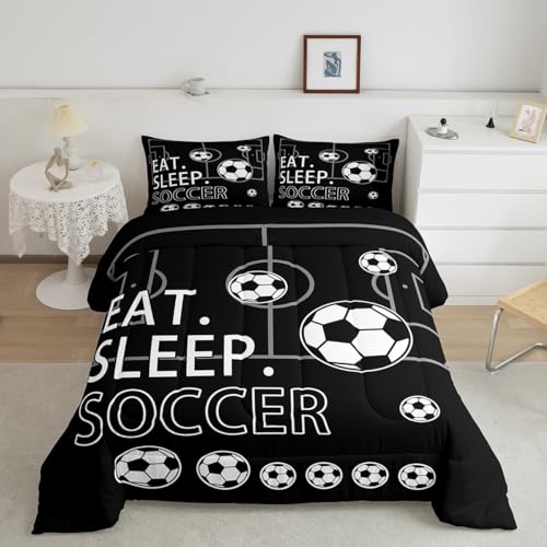 Image of Feelyou Toddle Size Soccer Comforter Set Bedding 2Pcs for Kids Teens