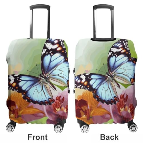 Flower Butterfly Printed Luggage Cover Protector, Fits 18-32 Inch Luggage3