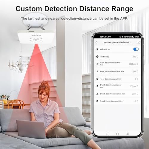 Image of Ledgebit Zigbee Human Presence Detector | Smart Life App Control | Alexa Google Assistant Compatible | Motion Static Detection & Illuminance Sensor | Zigbee Hub Required