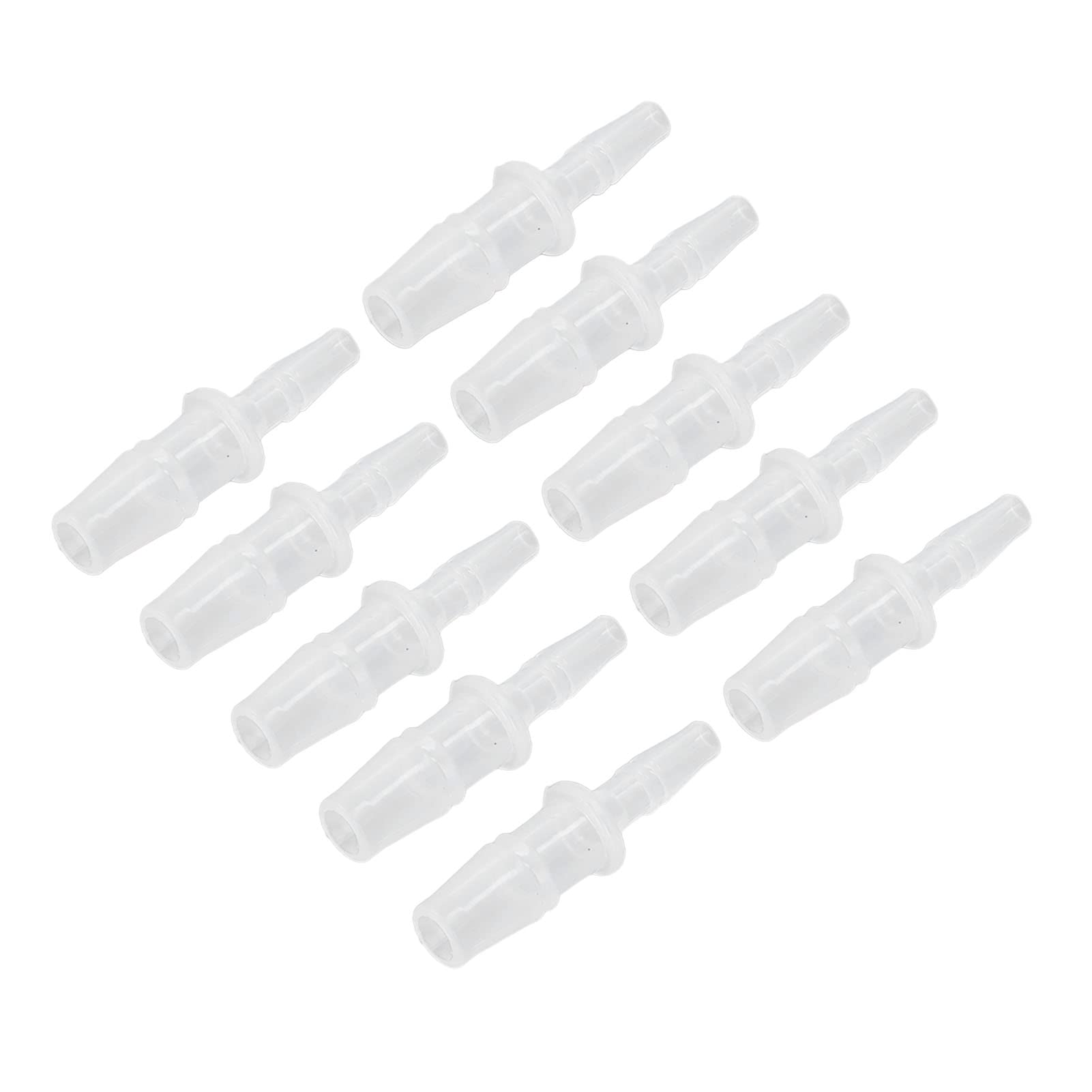 Ejoyous Conector Reductor de Púas para Manguera Adaptador de Unión Reductora de PP 10 Piezas Conector Recto para Tubo de Bomba y Tubo de Silicona Conexión de Manguera de Riego para Bomba de Aire de
