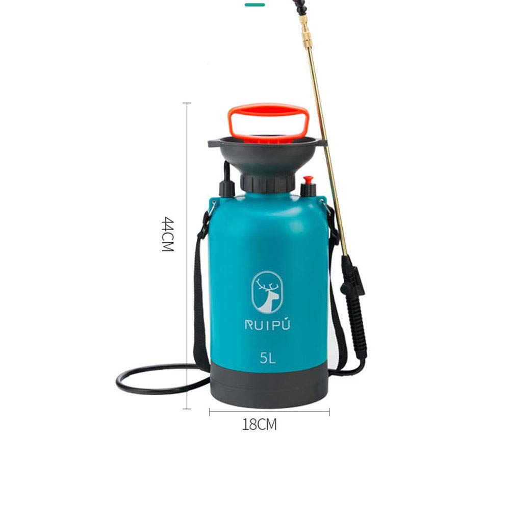 Vaporisateur plante,pulverisateur de jardin,Pulvérisateur à Pression bleu,5 Litres,La buse rotative peut ajuster librement l'effet de pulvérisation,Avec bandoulière et valve réglables sans effort