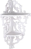 Vista 8 de Yosoo Paneles de pared de filigrana tallados dobles blancos, estante de esquina de pared, estante de almacenamiento, soporte de baño para maceta