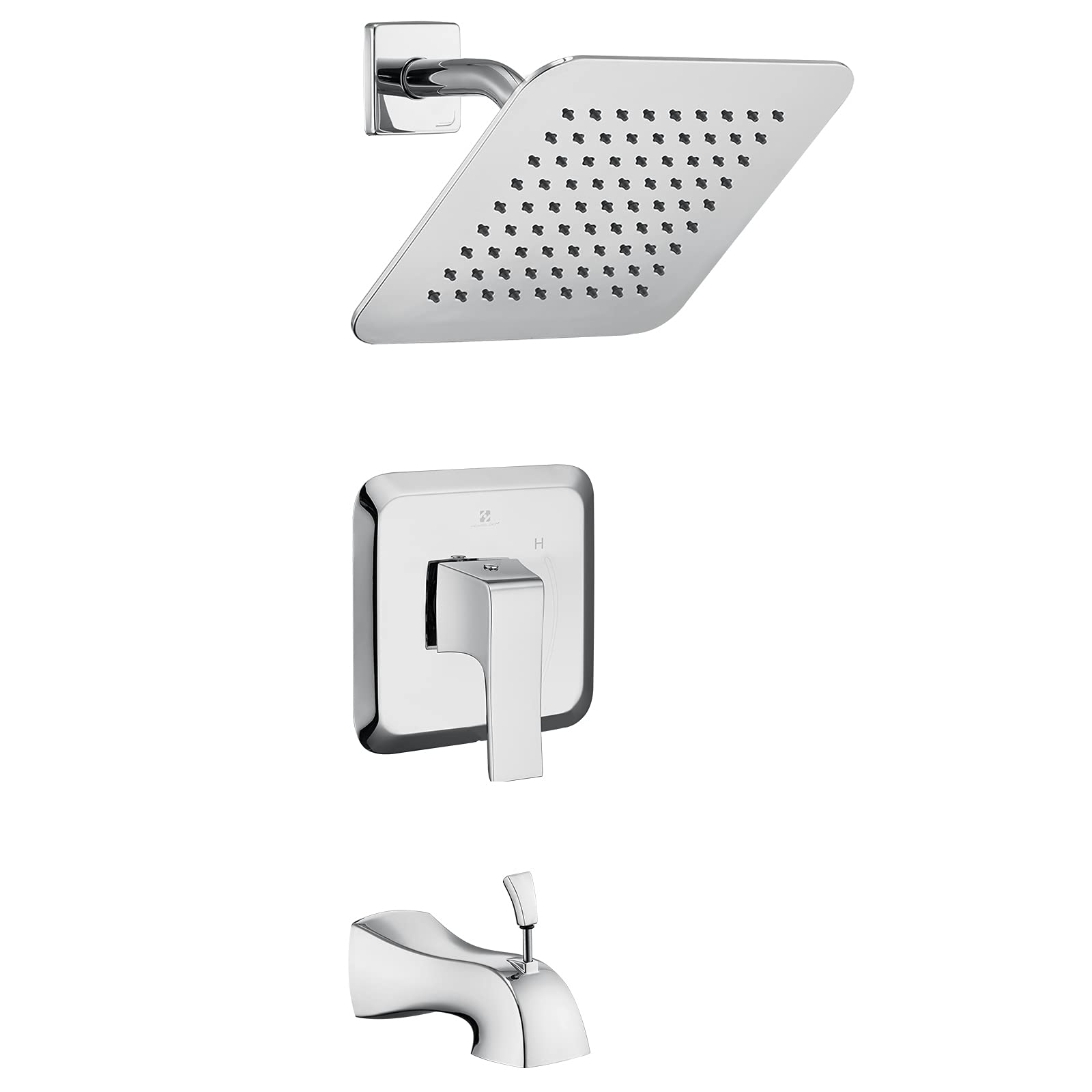 HOMELODYShower Faucet and Bathtub Faucet Set Shower System with 8 Inch Rain Shower Head,Shower Tub Kit With Valve,Single Handle Shower Trim Kit,Chrome