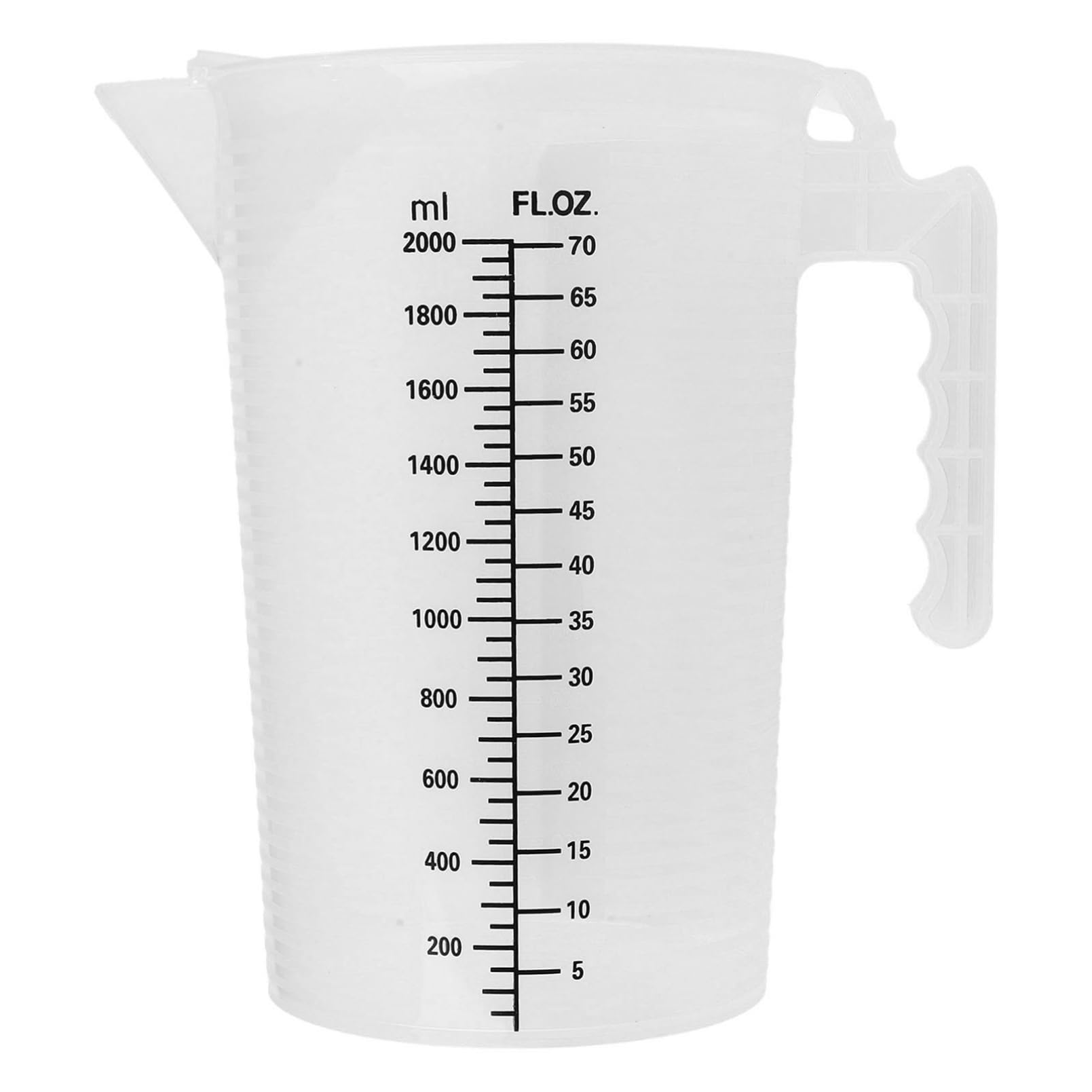 inhzoy Plastic Measuring Cup 500/1000/2000ml Graduated Measuring Jug with Scale Kitchen Tool for Laboratory Kitchen Baking Transparent C 2000ml