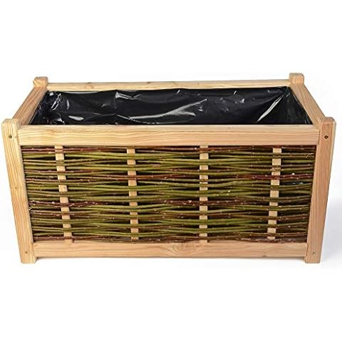 WEIDENPROFI Pflanzkasten, Blumenkasten Weide aus Holz/Lärchenholz Cover