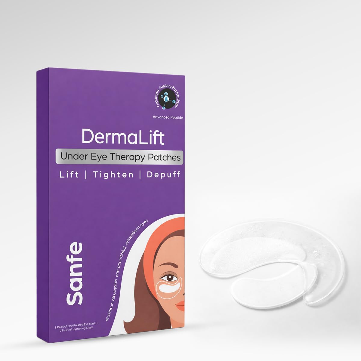 Sanfe DermaLift Under Eye Therapy Patches 2+2 Pairs | Eye Patches for Dark Circles | Collagen Mask | Dark Circles Removal | Under Eye Mask