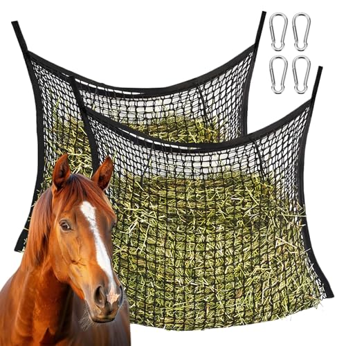 Lot de 2 filets à foin pour chevaux 90 x 60 cm