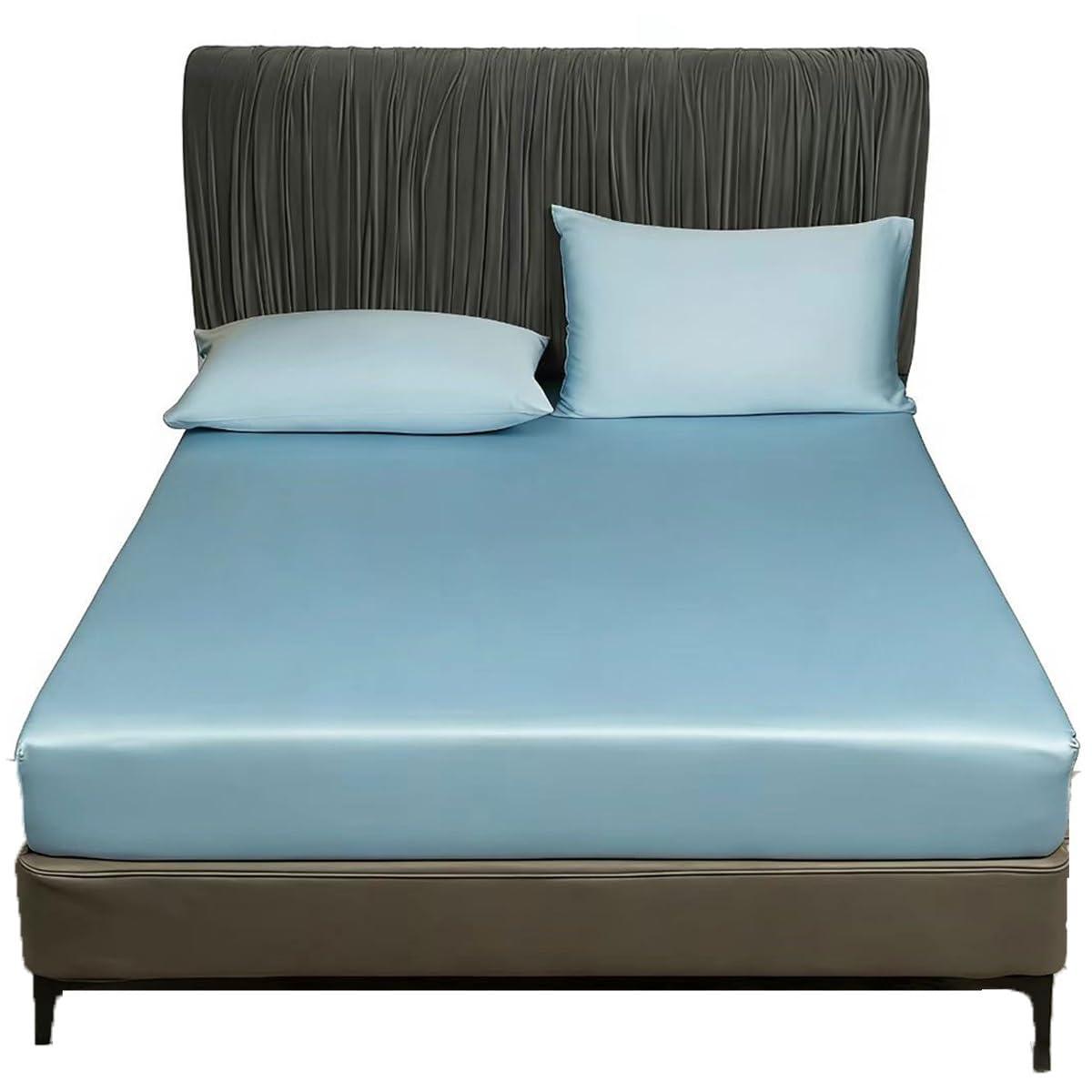 Sábana Ajustable De Seda Bambú, 140x200 Cm, Bolsillo Profundo hasta 30, Ropa Cama Suave Y Refrescante, Solo Sábanas Ajustables(G,100x200x30)
