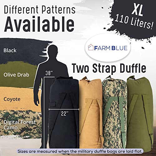 Image of Farm Blue 2 Strap Military Travel Duffle Bag, Digital Forest Camo, XL, Jungle Camouflage