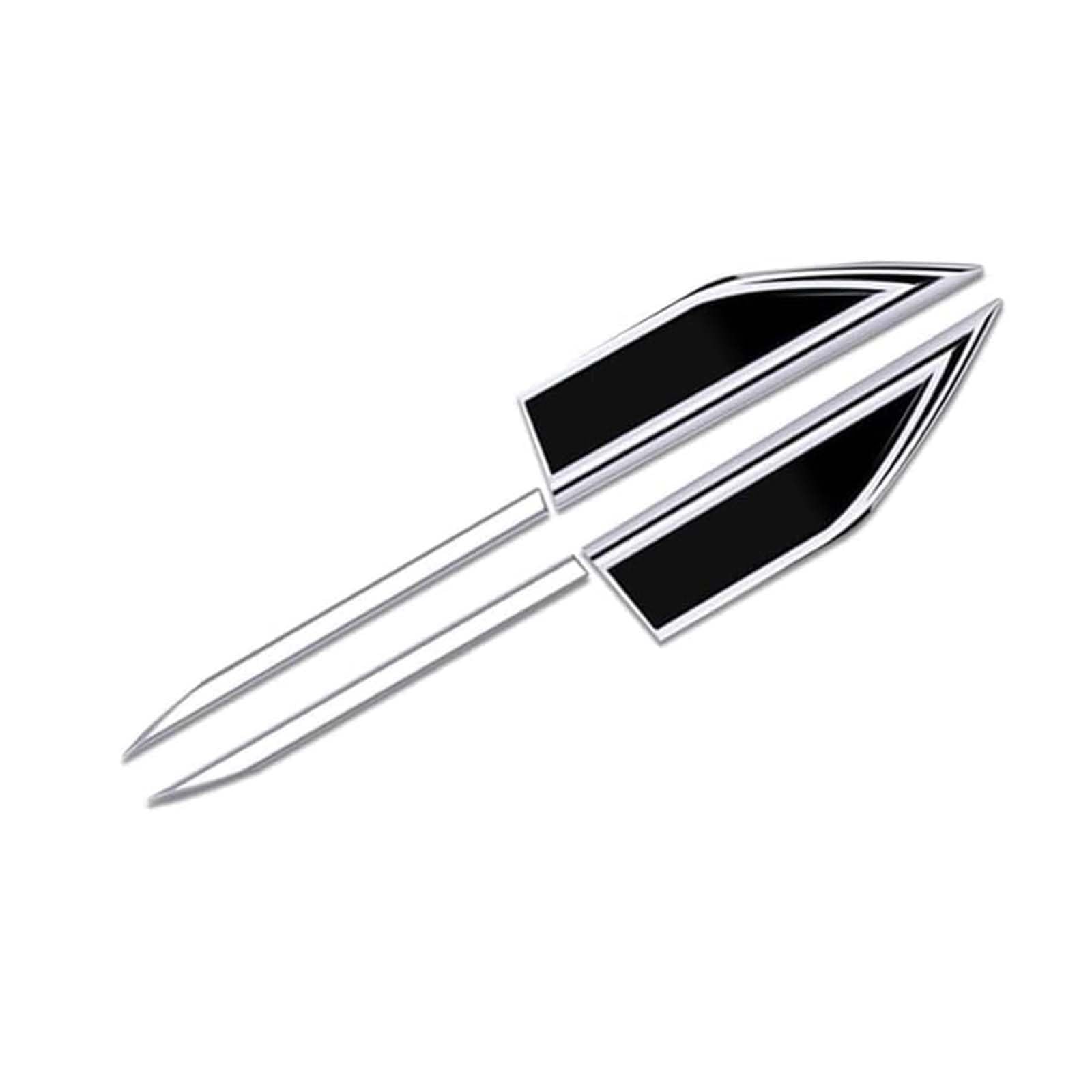 TRQCHIPS For Fiat Punto Evo | Typ 199 | Bj. 2009-2011 Car Side Fender Vent Trim Sticker, 3D Stainless Steel Metal Sport Badge Emblem Decal Styling Accessories, 2Pcs,B