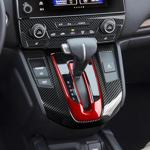 Image of Car Gas Center Gear Shift Panel Decals for Honda CR-V 2017-2022 Accessories CRV ABS Stickers, Red