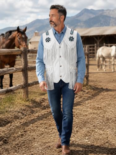 Image of Men's Western Suede Leather Vest