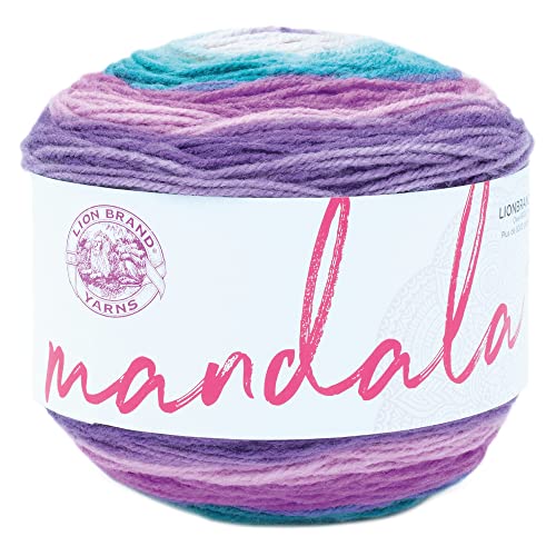 Image of Lion Brand Yarn, Mandala DK Lightweight Yarn for Knitting, Crochet, and Crafts, Mothra, 1 Pack, Self-Striping Acrylic Fiber for Baby Blankets, Multicolor Shawls and Variegated Cardigans