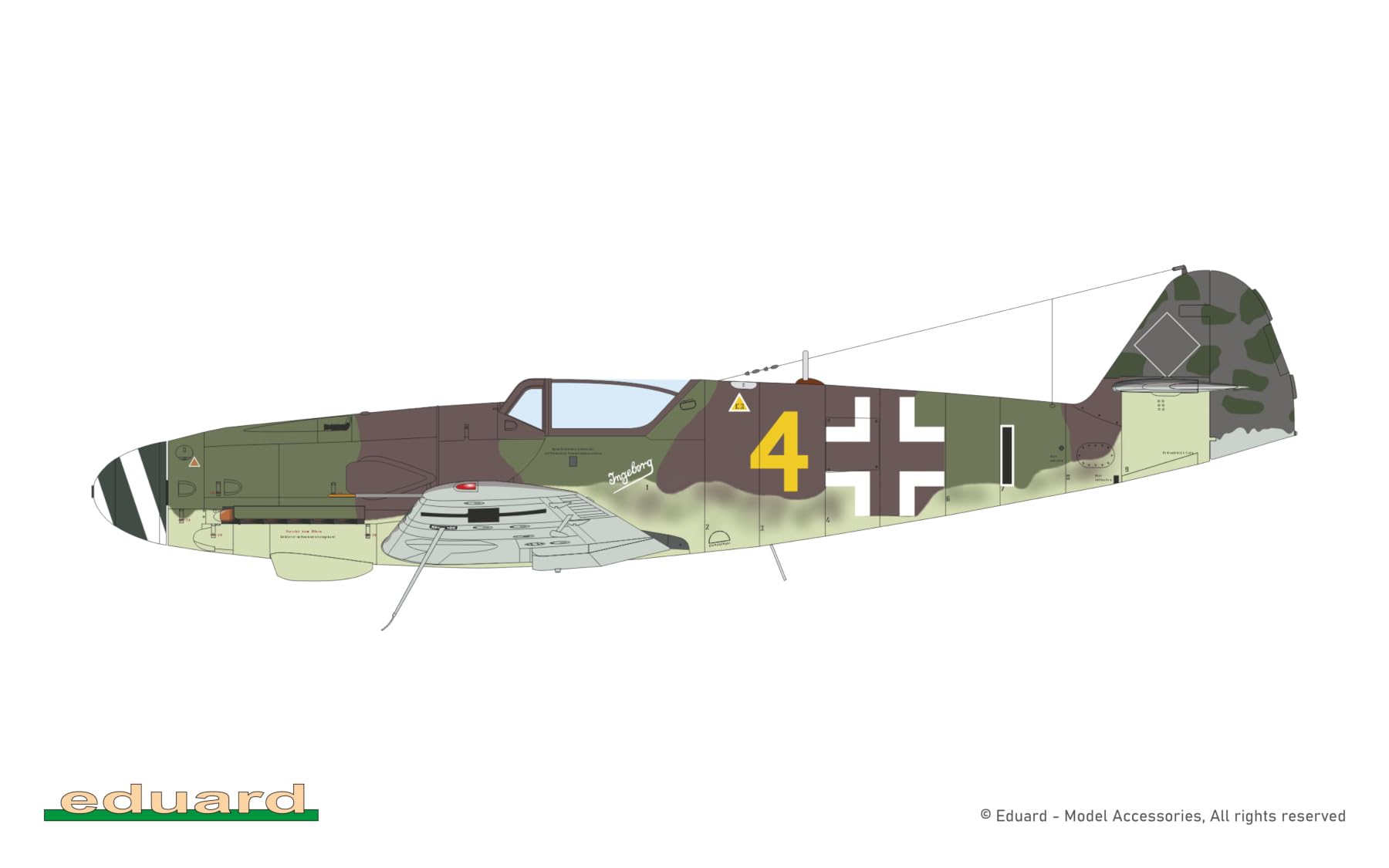 Edualdo 1/72 Dual Combo Limited Edition Coahurst Bf109K Modèle en plastique EDU2155