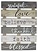 Vintage Rustic Wall Home Decor Sign for Kitchen, Living Room, Dining Room, Bedroom or Bathroom - Grateful Love Believe Thankful Faith Blessed Wood Pallet Skid Barnwood Color Decorative Wall Plaque