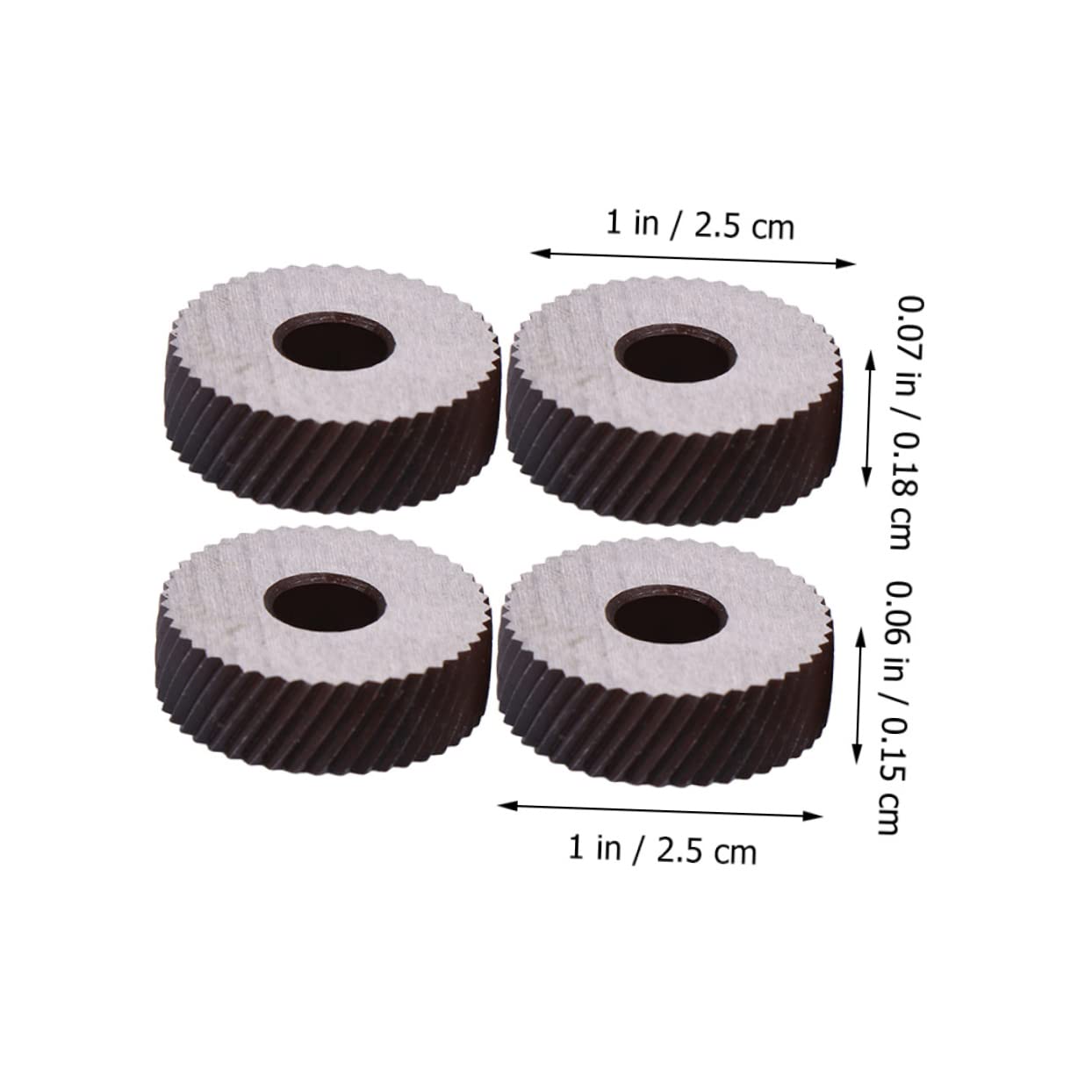 BESTonZON 4pcs Knurling Wheel Set 1.5mm 1.8mm Handwheel Linear Knurling Tool Wheel